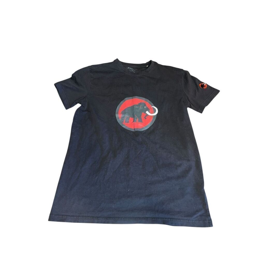 Mammut Shirt Mens S Black Graphic 100% Cotton Climbing Tee Outdoor Casual Logo